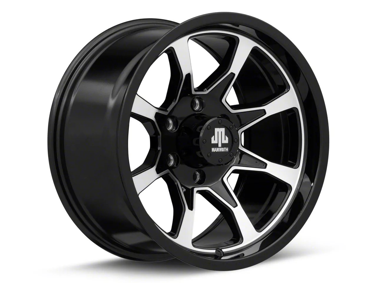 Mammoth F8 Gloss Black Machined 6-Lug Wheel; 17x9; 0mm Offset (15-20 F-150)