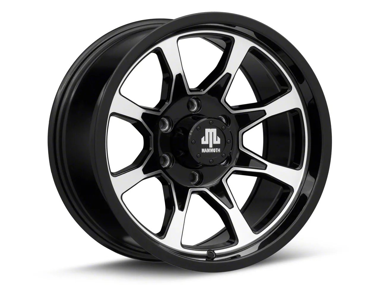Mammoth F8 Gloss Black Machined 6-Lug Wheel; 17x9; 0mm Offset (15-20 F-150)