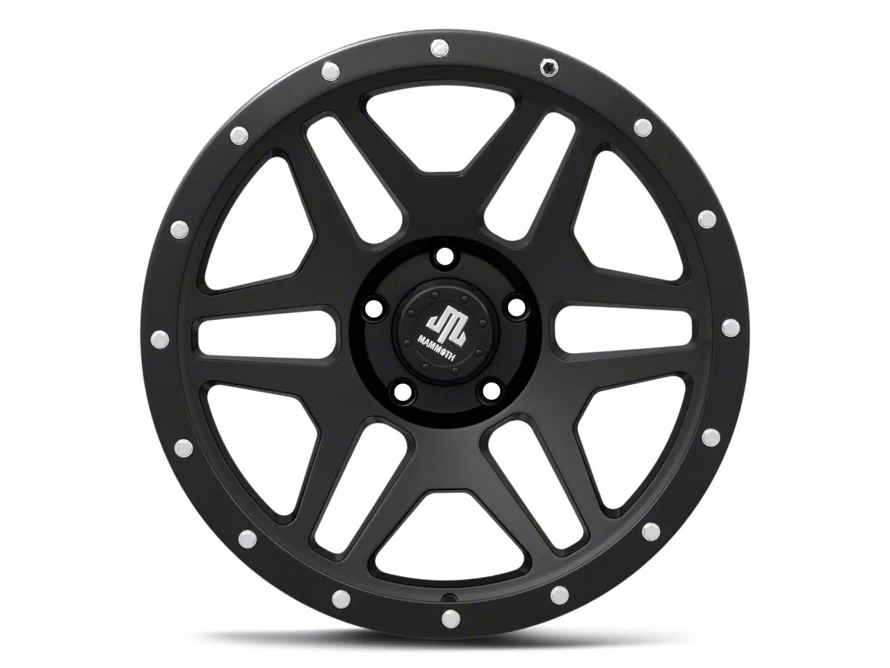 Mammoth Split 6 Beadlock Matte Black 5-Lug Wheel; 20x9; -6mm Offset (02-08 RAM 1500, Excluding Mega Cab)