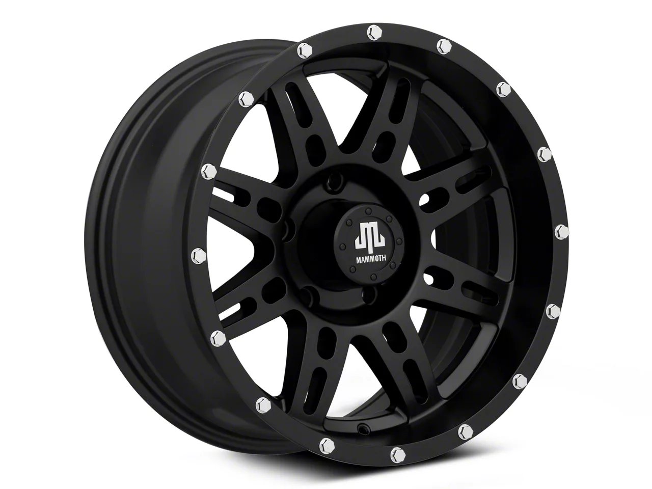 Mammoth Split-8 Beadlock Matte Black 5-Lug Wheel; 17x9; -6mm Offset (09-18 RAM 1500)