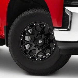 Mammoth Vex Satin Black Machined 6-Lug Wheel; 17x9; -6mm Offset (19-26 Silverado 1500)