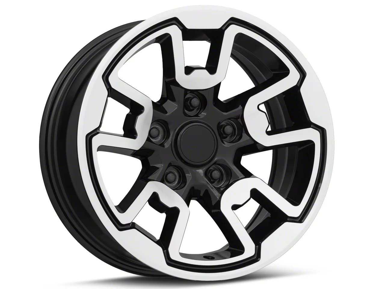 Rebel Style Gloss Black Machined 5-Lug Wheel; 17x8; 18mm Offset (09-18 RAM 1500)
